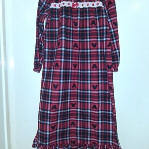 Disney Micky Mouse  Plaid Kids Pajamas with Red and Black Pattern